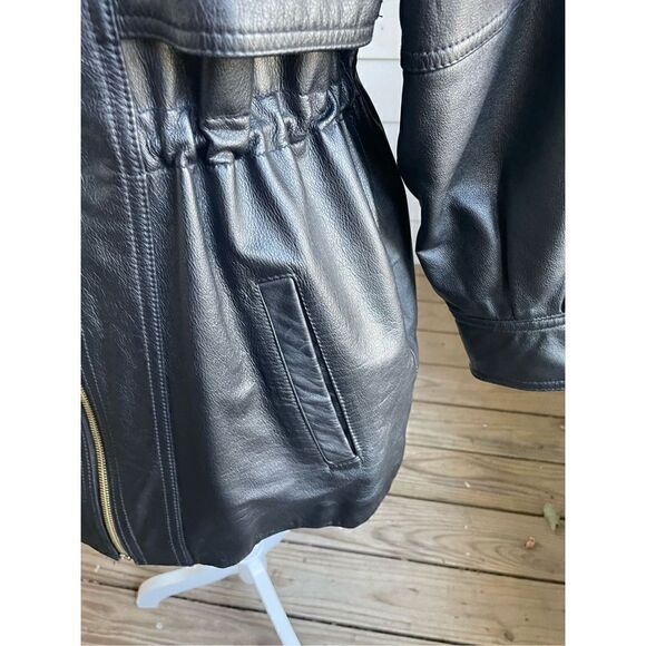 Women’s Genuine Leather Black Soft Jacket Coat Winlit New York Size P/P - Picture 8 of 14